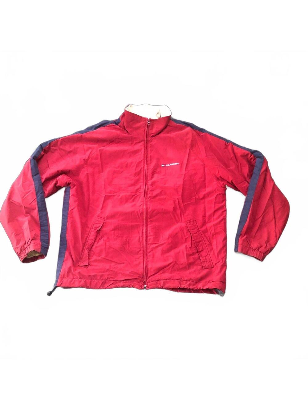 Tommy Hilfiger Red and Navy Fleece Lined Track Jacket XL